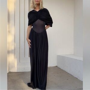 Helsa Midnight Black Long Sleeve Dress